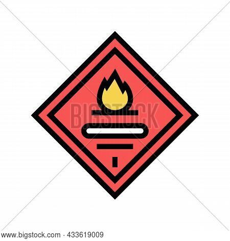 Flammable Sign Color Icon Vector. Flammable Sign Sign. Isolated Symbol Illustration