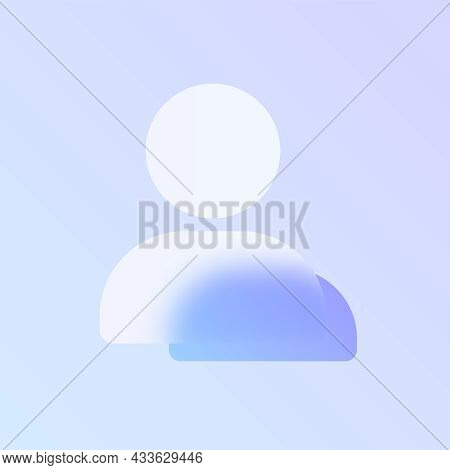 User Glass Morphism Trendy Style Icon. User Transparent Glass Color Icon With Blur And Purple Gradie