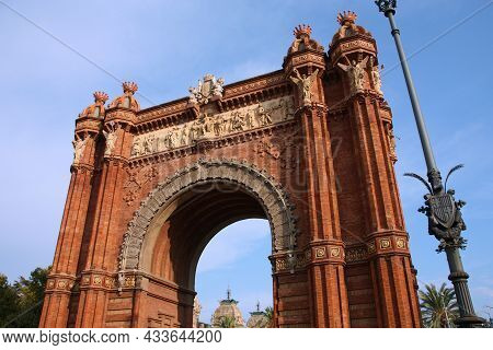 Barcelona Triumphal Arch, Locally Known As Arc De Triomf. Monument In Barcelona, Spain.