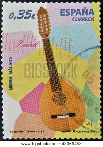 SPAIN - CIRCA 2011: A stamp printed in Spain shows a lute, circa 2011