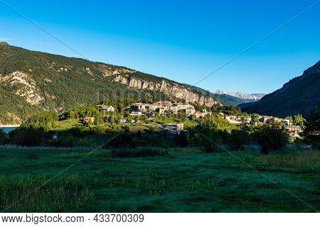 Village Of Saint Julien Du Verdon At Lac De Castillon In Provence, France.