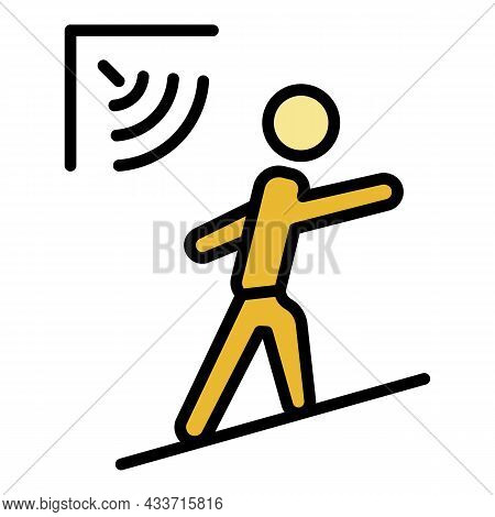 Man Motion Sensor Icon. Outline Man Motion Sensor Vector Icon Color Flat Isolated