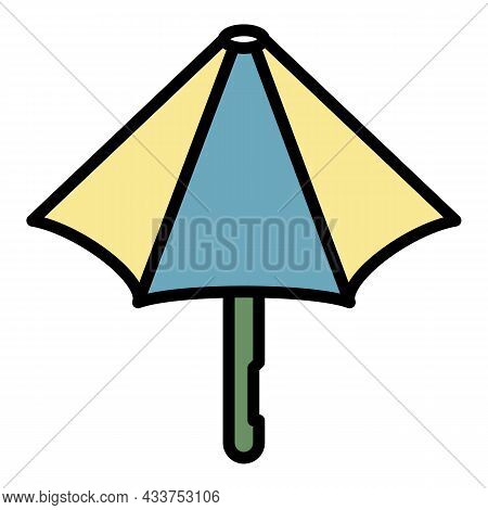 Umbrella Closed Half Icon. Outline Umbrella Closed Half Vector Icon Color Flat Isolated