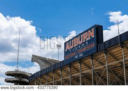 Auburn Alabama, Usa - June 18, 2020 - Exterior Of The Auburn University Jordan-hare Stadium For Foot