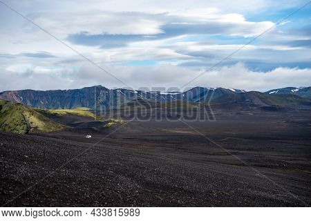 Dark Lava Desert - Great Vastness In Iceland Highlands