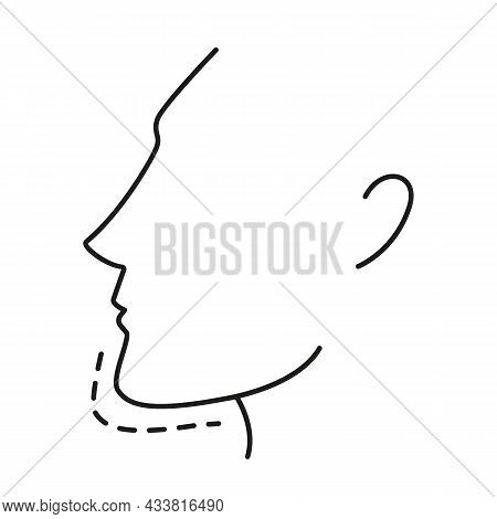 Plastic Surgery. Woman Facevector Illustration And Icon. Jaw Or Chin