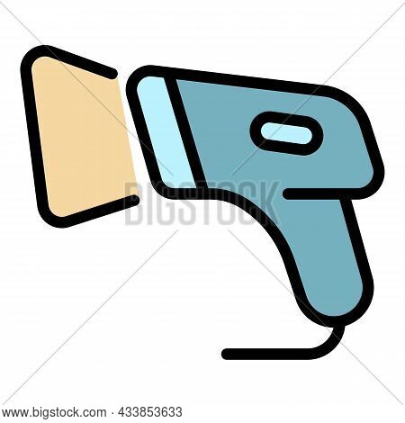 Warehouse Barcode Scanner Icon. Outline Warehouse Barcode Scanner Vector Icon Color Flat Isolated