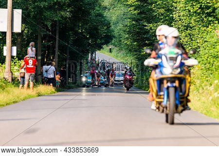PorĄbka Near Bielsko-biala, Poland - August 13, 2021: Cycling Race 