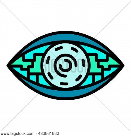 Bioelectronic Eye Icon. Outline Bioelectronic Eye Vector Icon Color Flat Isolated