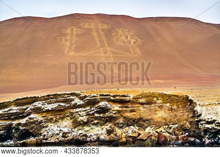 The Paracas Candelabra Or The Candelabra Of The Andes, A Prehistoric Geoglyph In Peru