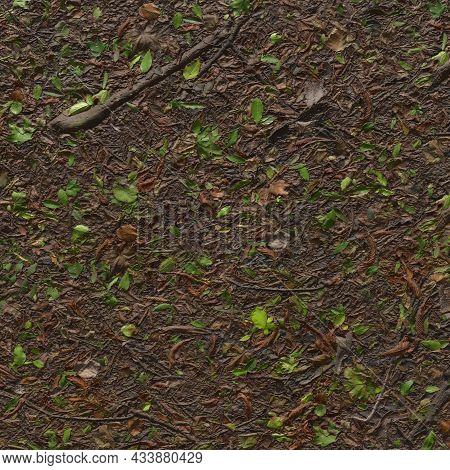 Wet Fallen Autumn Leaves. Dull, Wet, Multicolored Leaves Soaked In Rain. Abstract Textured Backgroun