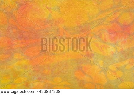 background of orange and red marbled momi paper (bottom side)