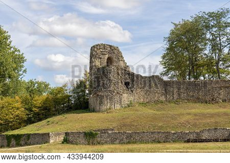 View Of The Ancient Fortress Walls In France. Partenay. France