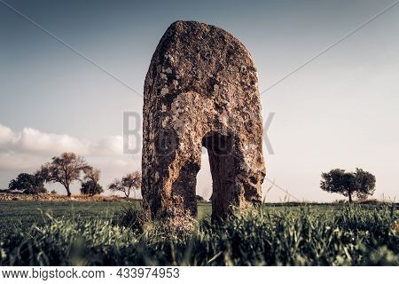 Mysterious Monolith In The Field. Pachna Village. Limassol District, Cyprus