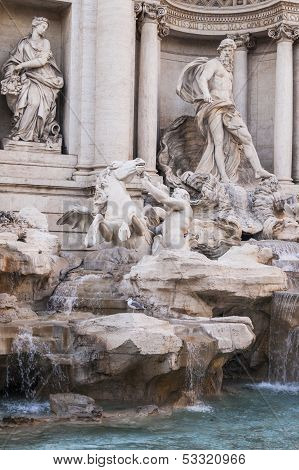 Trevi Fountain Rome - Italy. Trevi Fountain (Fontana di Trevi) is one of the most famous landmark in