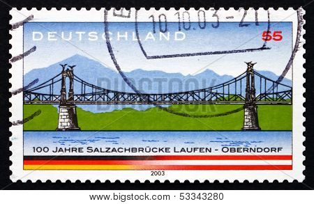 Postage Stamp Germany 2003 Salzach River Bridge
