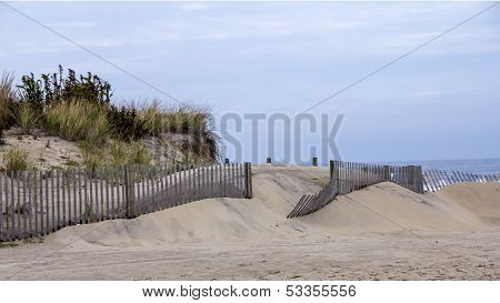 Snow fence on beach