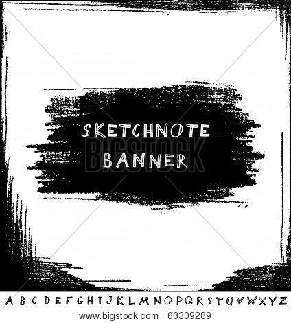 Hand drawn sketchnote banner with alphabet