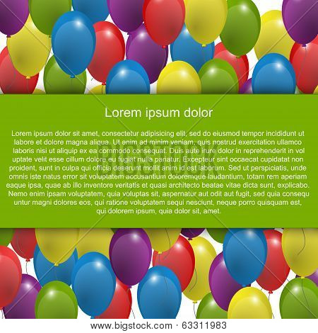 Color Balloons Background For Text. Vector Illustration.