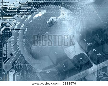 Elektronisk Collage (blå)