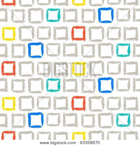 Geometric pattern with small hand painted squares