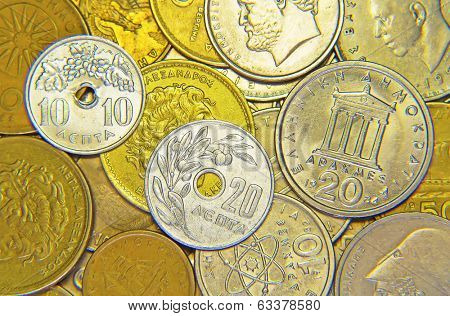 Huge pile of the greek coins