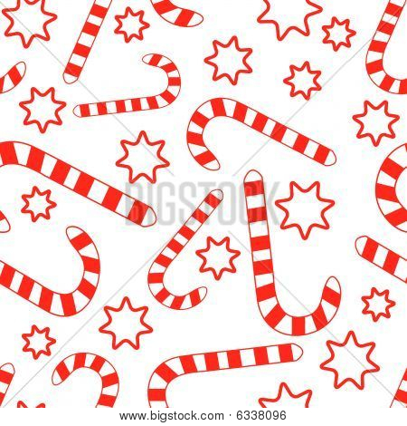 Seamless pattern con confezione di caramelle e stelle