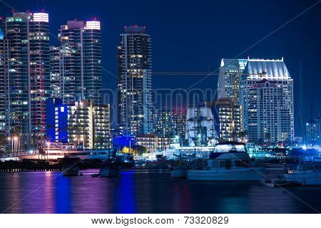 San Diego Marina At Night