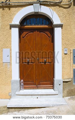 Wooden door. Morano Calabro. Calabria. Italy.