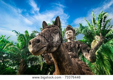 Mythology And Religious Statues At Wat Xieng Khuan Buddha Park. Vientiane, Laos