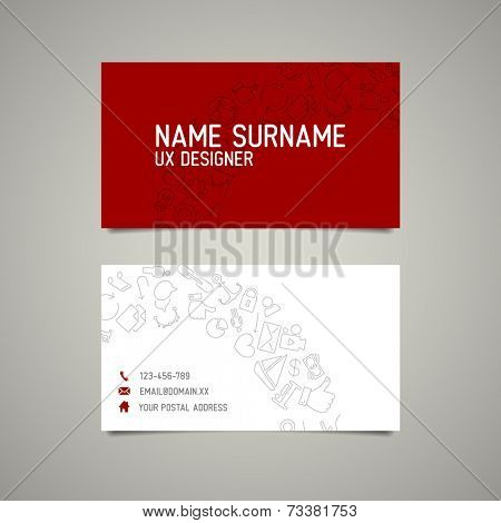 Modern simple business card template for ux designer or webdesigner