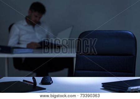 Close Up Of Empty Office Desk