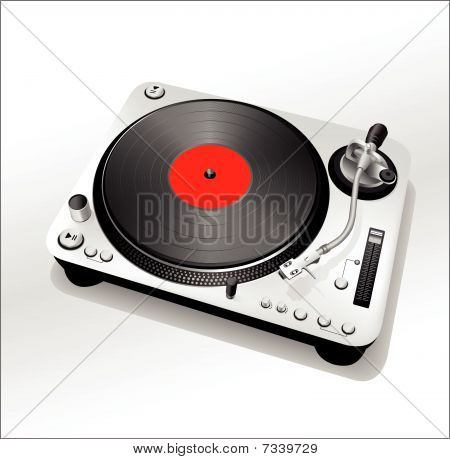 DJ gramofon - červený