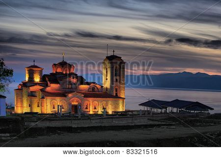 Old Church Plaosnik At Sunset, Ohrid, Macedonia