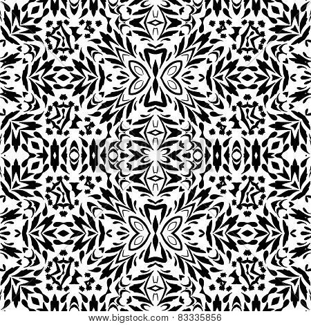 Seamless outline floral pattern
