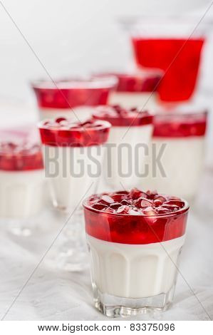 pannacotta  with pomegranate jelly