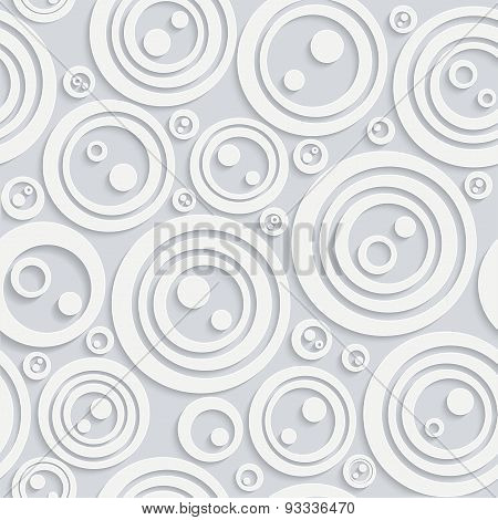 Seamless Circular Pattern With Shadow White Color