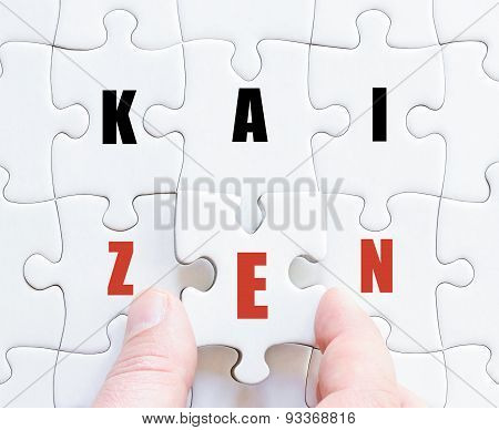Last Puzzle Piece With Business Word Kaizen