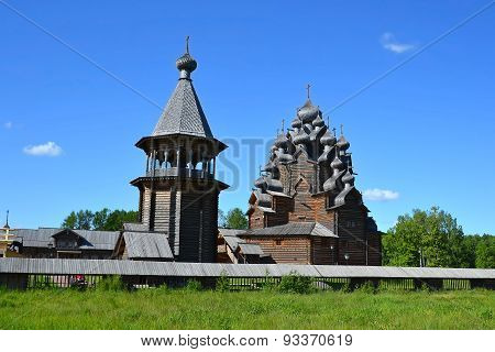 The Complex "manor Bogoslovka" In The Style Of Russian Wooden Architecture.