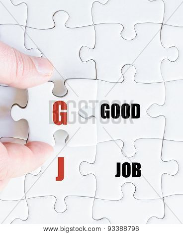Last Puzzle Piece With Business Acronym Gj