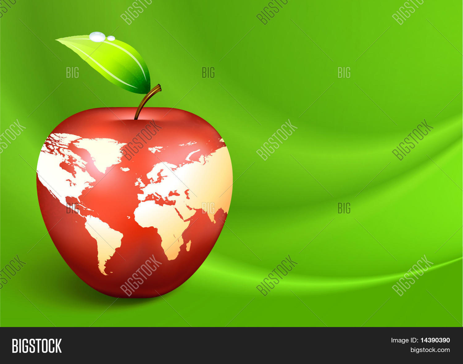 Apple Globe On Green Vector & Photo (Free Trial) Bigstock