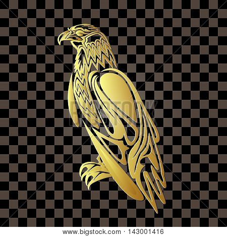 Golden eagle on a transparent background. vector illustration