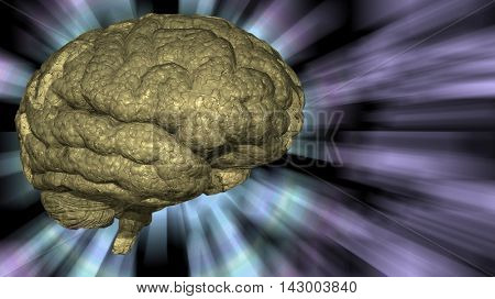 Psychedelic background brain 3D Rendered