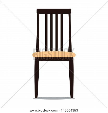 Vector colorful illustration of beige colored chair with backrest in flat style isolated on white background furniture for an interior living room.