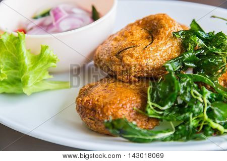 Deep Fried Fish-paste balls is delicious food in Thailand