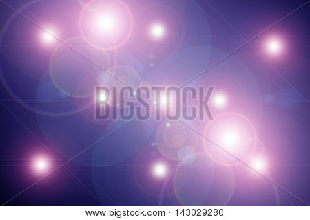 Digital lens flare in black background horizontal frame purple and blue abstract background