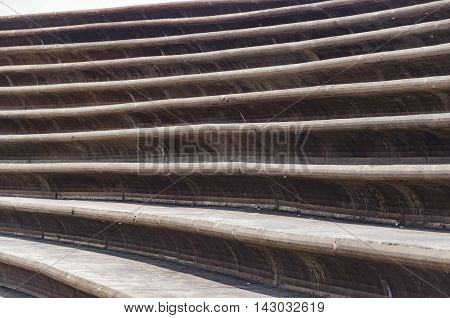 Stairs Architecture background. flat and circular staircase that surrounds a large area