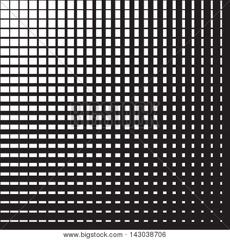 Line halftone pattern with gradient effect. Perpendicular intersecting lines. Template for backgrounds and stylized textures. Design element. Vector illustration in EPS8 format.