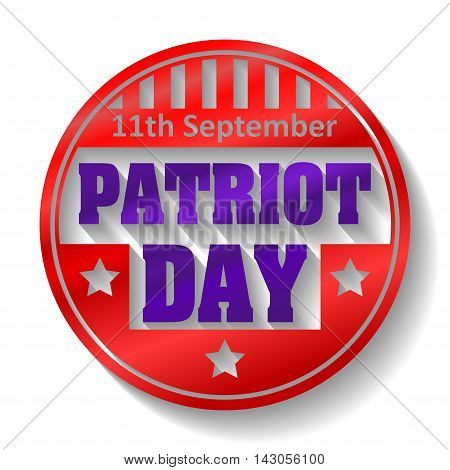 11Th September Patriot Day Colorful Round Emblem  With Shadow