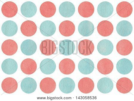Watercolor Circles On White Background.